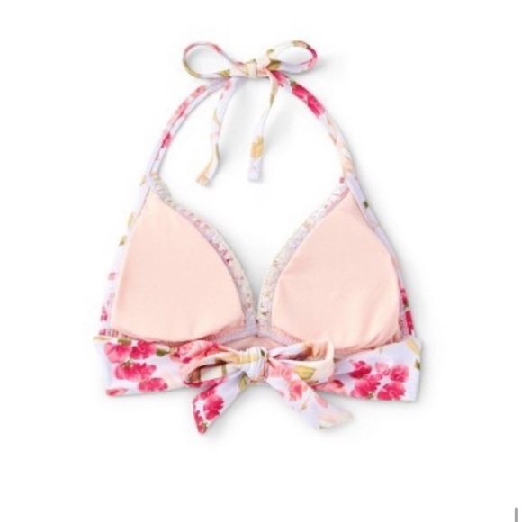 NWT multi Stitched Print Triangle Halter Bikini Top Kona Sol - Medium 8 - 10 - Picture 2 of 7